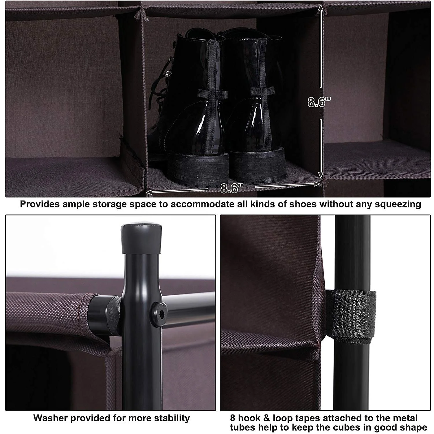 Shoe Rack for 36 Pairs of Shoes Standing Storage Organizer Shelf with Dust Proof Cover