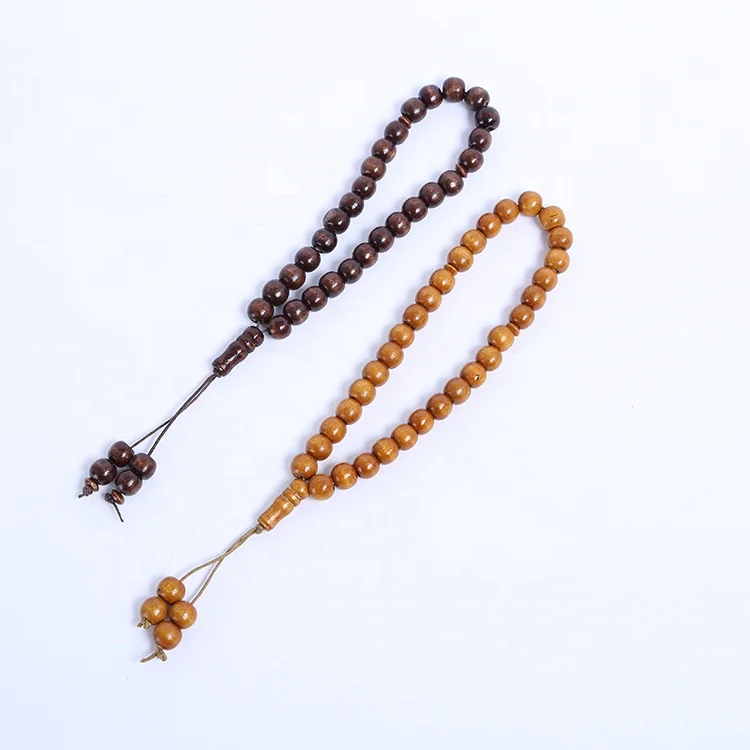 
Hot selling Amazon top grade Islamic hanging 4 beads wood beads Muslim in stock for prayer 33 tasbih bracelet 