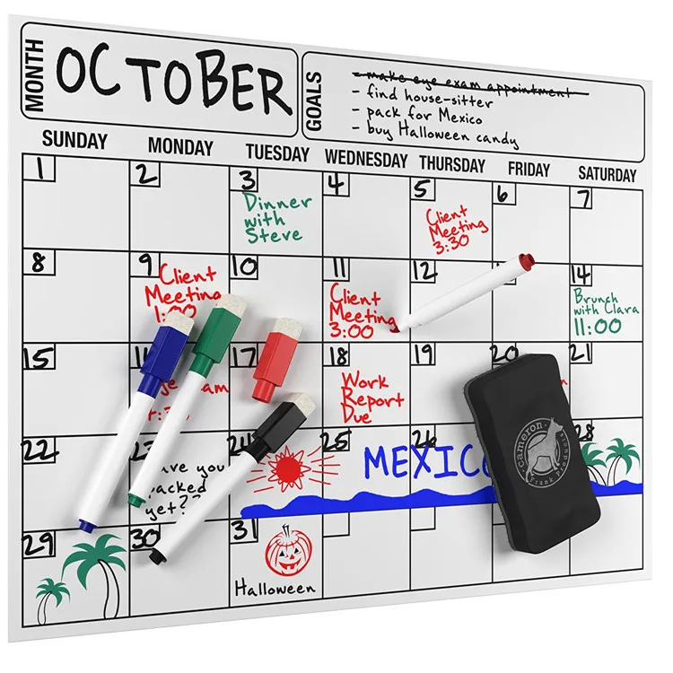 17*11inch Monthly Weekly Planner Magnetic Dry Erase Whiteboard Sheet Refrigerator Calendar for