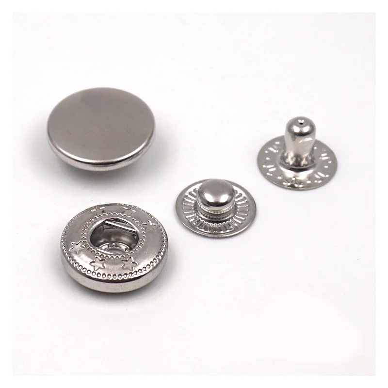 Metal Snap Button Fastener for Clothing Round Lead Free Nickel Free Brass Covered Iron Washable Mesh Clothes Jeans Jacket