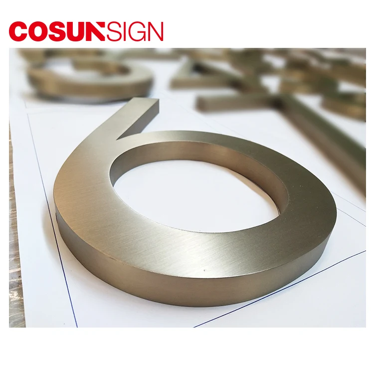 COSUN маленький латунный знак на заказ 3d латунные буквы и цифры магазин шрифтов золотой