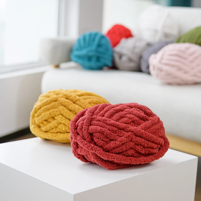 
Yarncrafts Ultra Soft Household Chunky chenille pure Polyester Throw Pillow Blanket Yarn 
