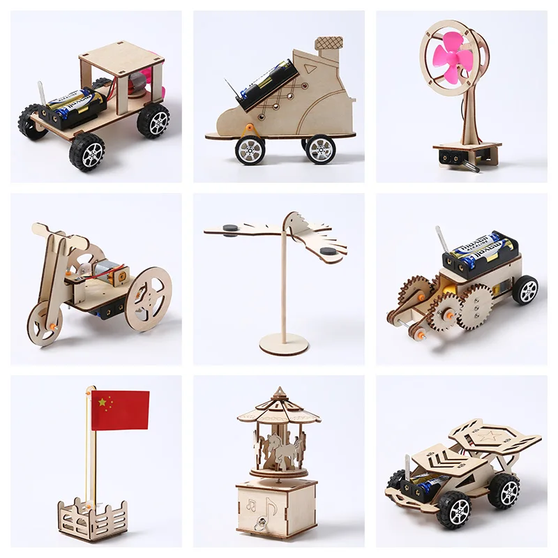 Manual Wooden puzzle Construction Jigsaw Kit science diy 3d mechanical wooden puzzle