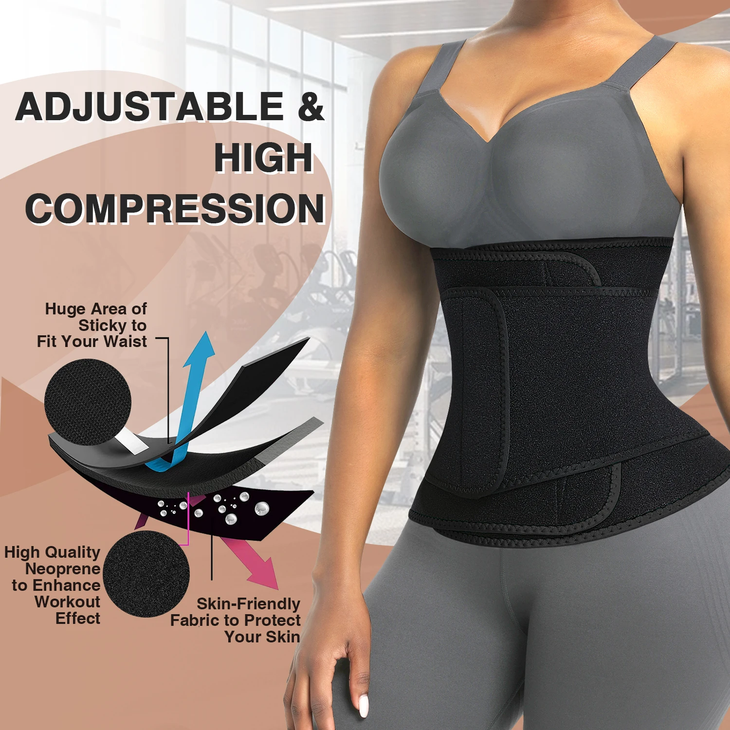 wholesale sliimming sauna fitness neoprene corset waist trainer slimming wrap