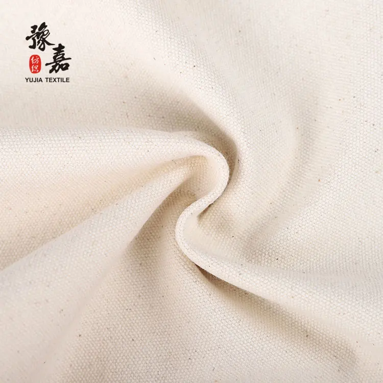 Factory direct sale 340gsm solid white thick 100% cotton canvas fabric for apron tote bags
