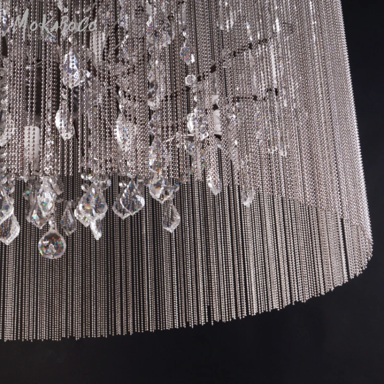 retro vintage iron unique design ceiling light bead curtain decoration wedding rust crystal chandelier