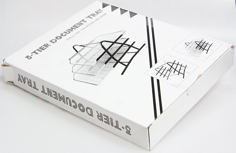 4-Tier File Rack Metal Mesh Letter Tray Triangular  Rack Desk Document Organizer File Tray