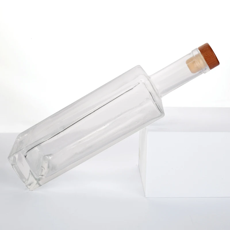DAS Square empty liquor glass bottle 500ml super flint glass spirit bottle packaging for vodka