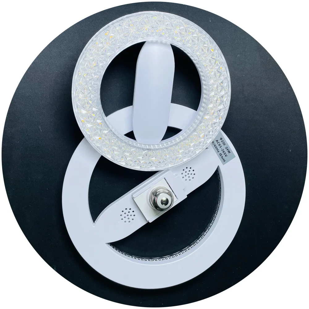 home decoration 180mm 240mm round panel light fixture removable E27 ring shape crystal led ceiling light