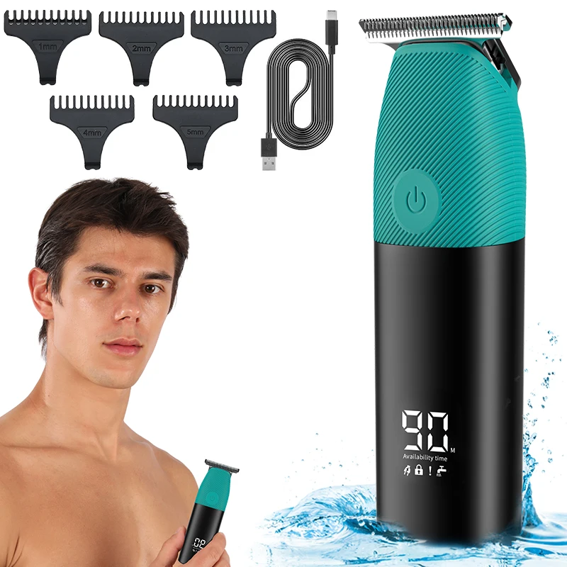 Lanumi LK-1926 mens hair clipper trimmer ipx6 professional waterproof zero cut hair trimmer lcd display pro hair clipper for men