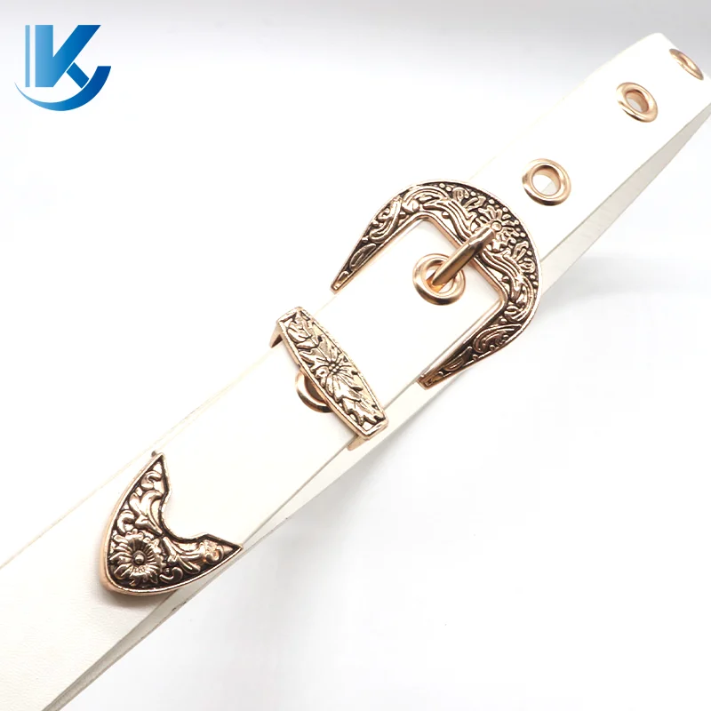Wholesale Elegant Lady Dress Belt Women Color Block Faux Horsehair Belt Daylife Pattern White Pu Leather Belt for Girls