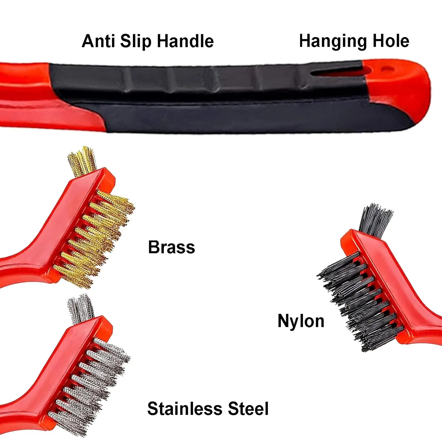 Brass Wire Brush Small Bristles Scratch Brush Household Steel Cleaning Brush 7'