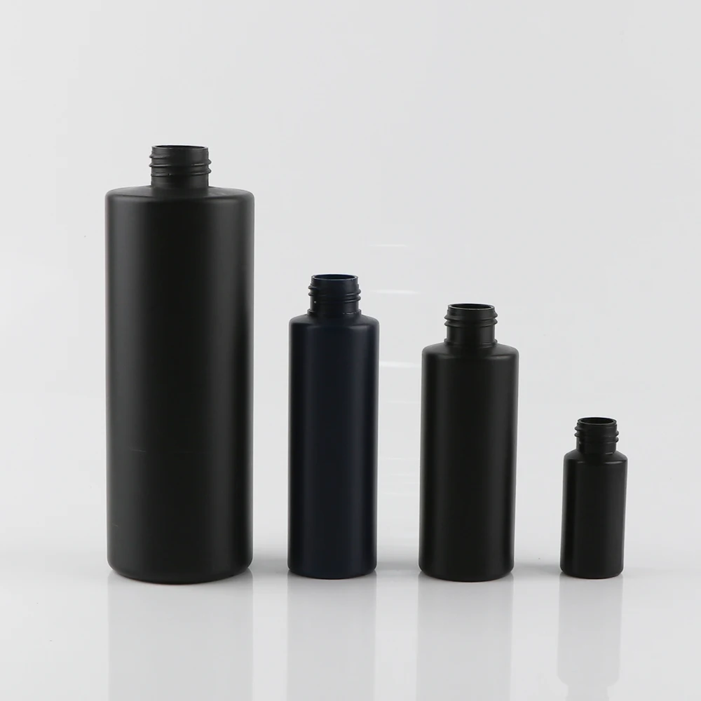 Empty 30ml 500ml 16oz 300ml 8oz 10oz Black Frosted HDPE Squeeze hair oil bottles With Twist Cap For Applicator Glue Pigment
