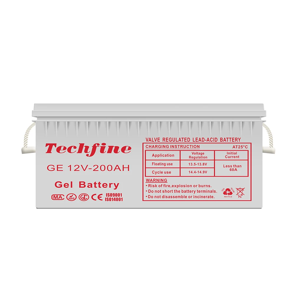 Techfine OEM надежная герметичная перезаряжаемая батарея 12 В 200 А гелевая для