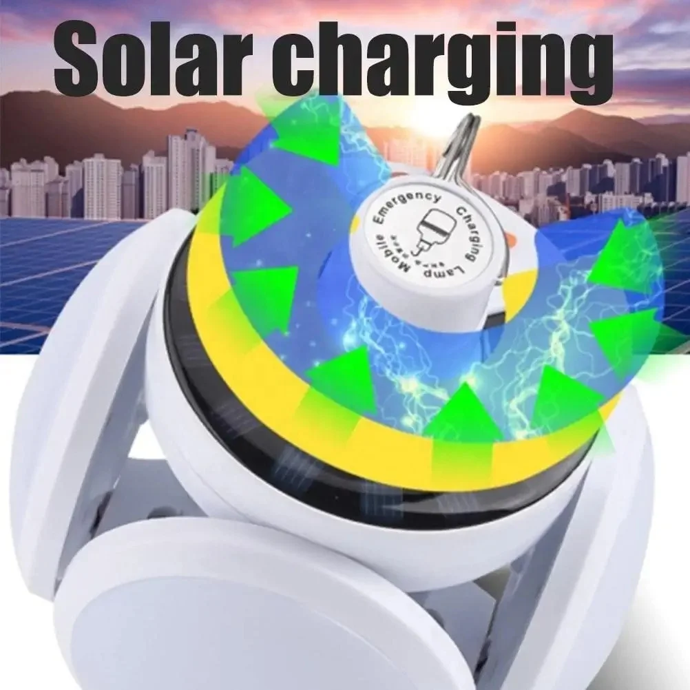 Hot Sale Portable Outdoor Tent Camping Lamps USB Solar Rechargeable Waterproof Dimming Solar Football Foldable LED Camping Light