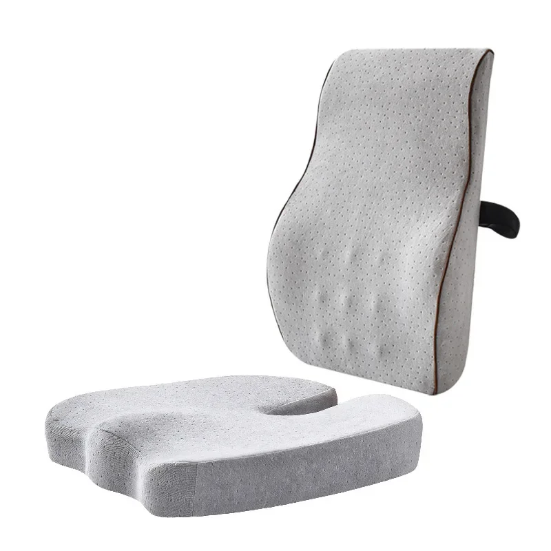 Office Chair Use Memory Foam Back Pain Relief Lumbar Pillow Car Seat Cushion and Full Back Support Pillow