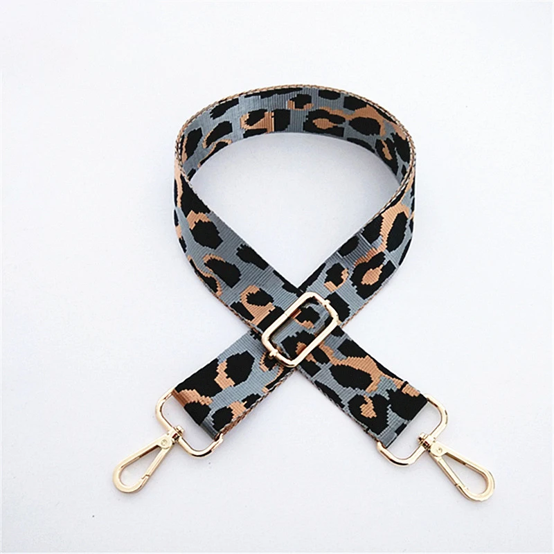 Fashion 3.8 cm Width Leopard Printing Designs Adjustable Crossbody Shoulder Straps Detachable Purse Bag Straps with Hook