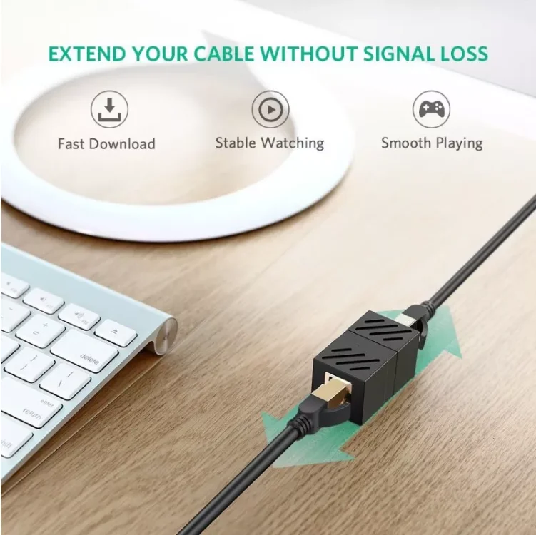 Ethernet Cat 5e/Cat5/Cat6/Cat7 RJ45 8P Female To Female Keyston Jack Inline Coupler Ethernet Extender Adapter