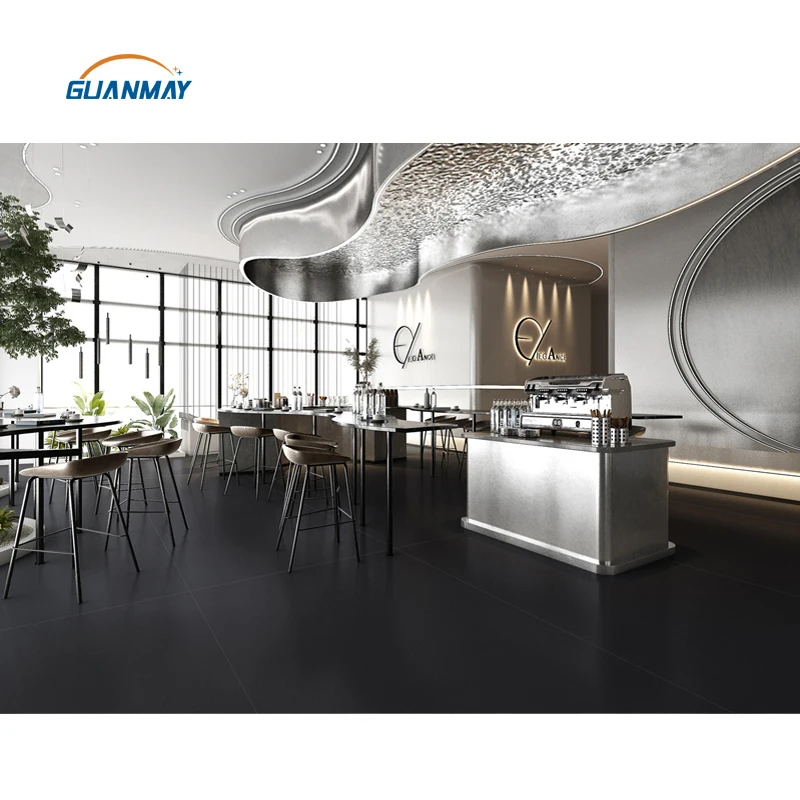 Guanmay Engineered Big Size Sintered Stone Black Slab Polished Matte 12mm Black Sintered Stone