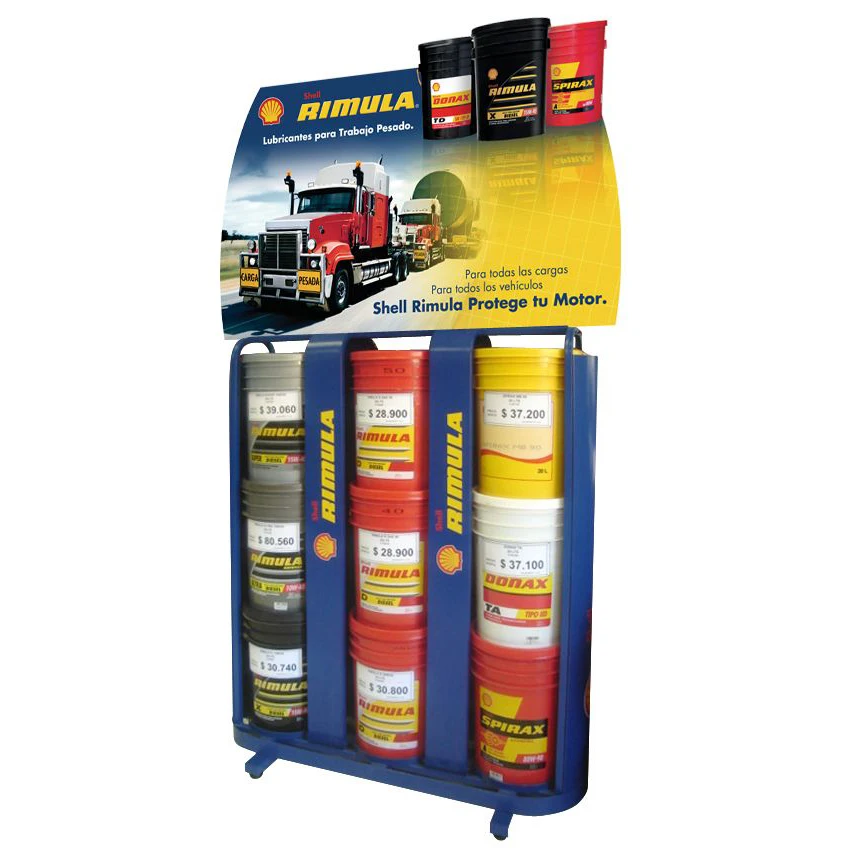 Metal Flooring Stand castrol oil display stand Rack Metal lubricant oil display rack Engine Oil Display Rack for Gas Station