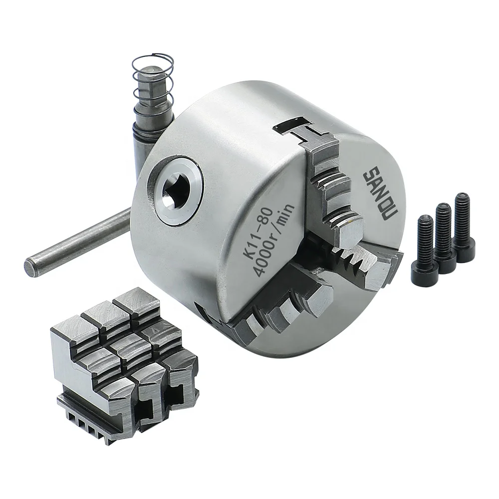 3 Jaw Self Centering Chuck Cylinder Self-Centring Hydraulic Scroll Lathe K11 80mm Hydraulic Chuck