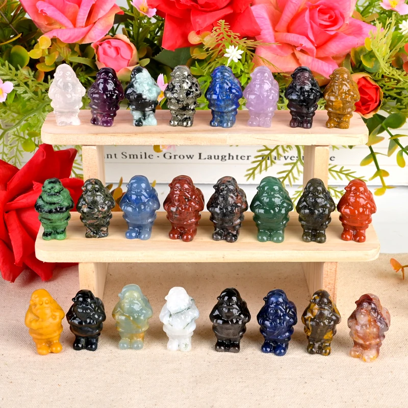 Wholesale natural stone mini crystal carvings Mixed crystal Christmas tree Christmas gift
