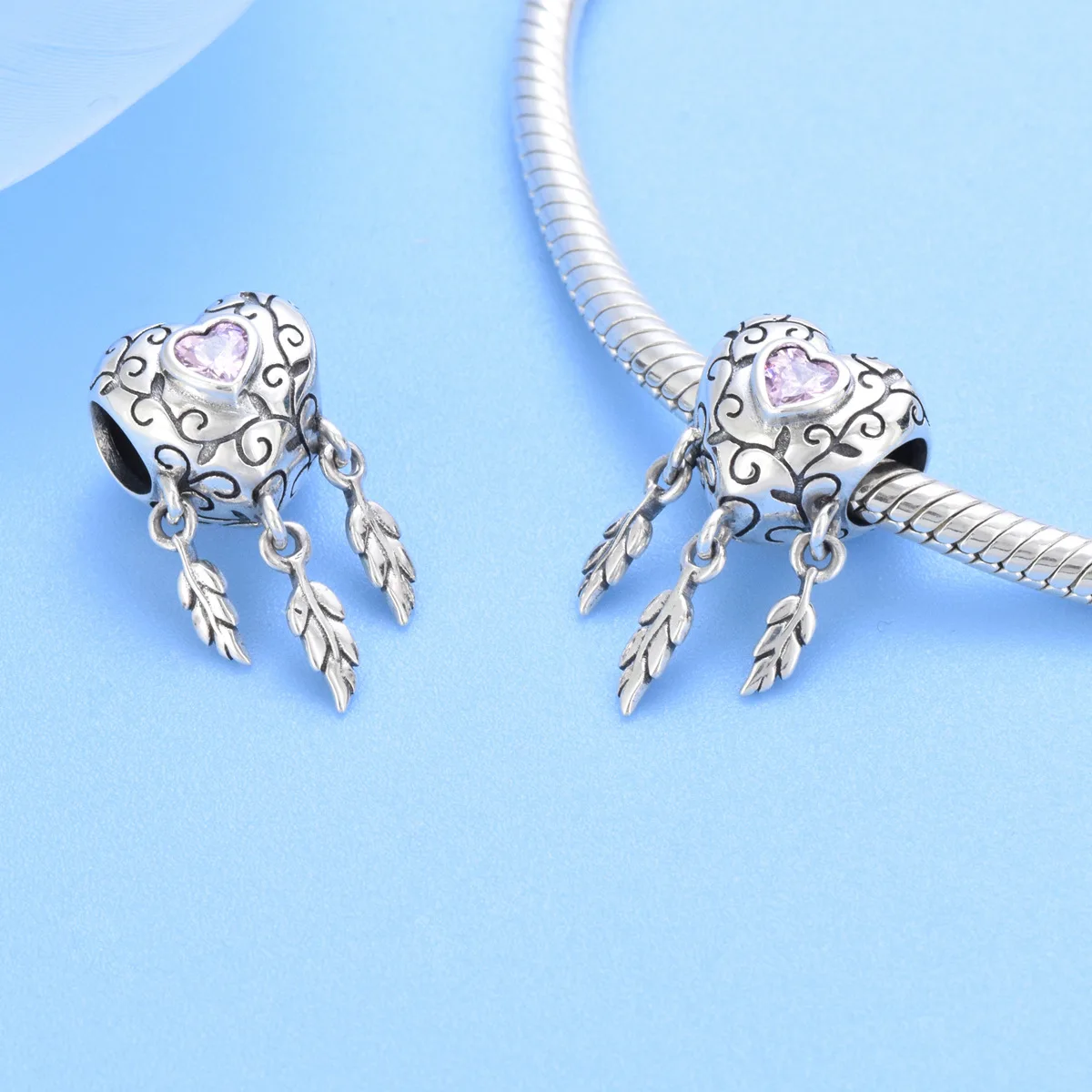 Fashion Bracelet Accessories 925 Sterling Silver Heart Dream catcher Charm For Original Bracelet Making Women Jewelry Gift