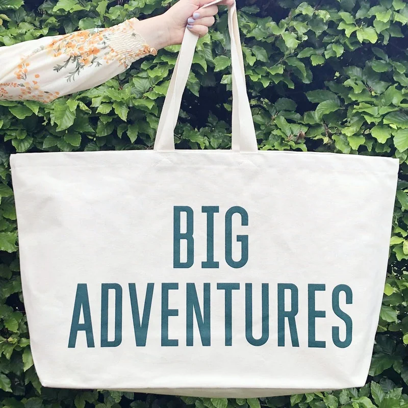 reusable eco friendly shopping bag oversized printed weekender bag giant canvas grocery big shopper large tote shopping bag