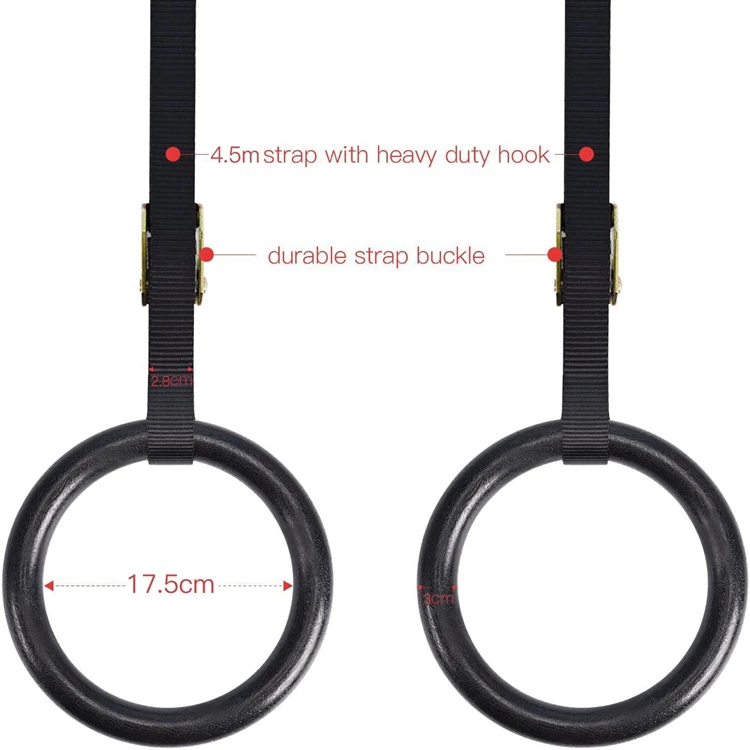 Body Workout Exercise With Nylon Straps plastic gym rings ABS gymnastic rings for sale