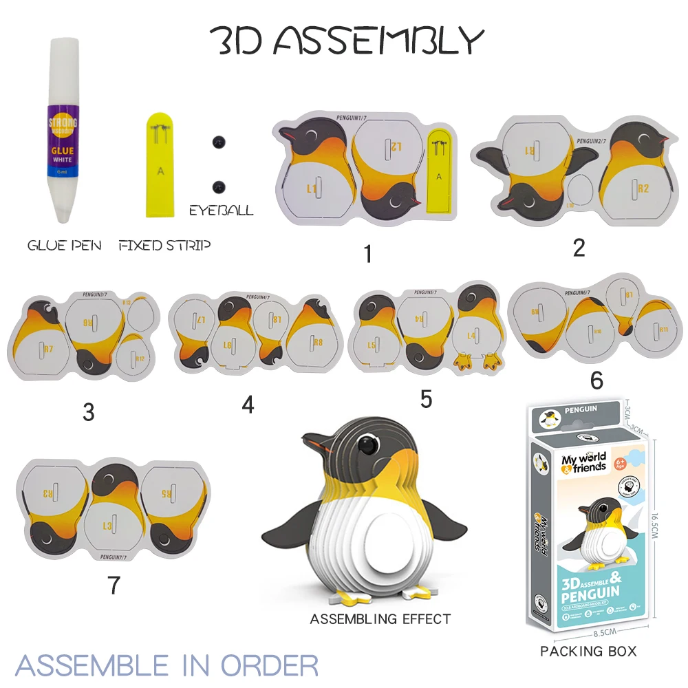 Kids educational jigsaw puzzle 12 animals cartoon 3D stereoscopic puzzle dinosaur dog shaped assembly puzzle