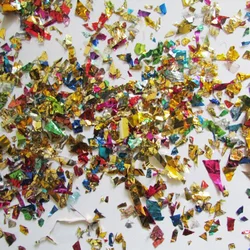 300 г в упаковке, разноцветные Асимметричные наполнители для мусора, пушка для вечеринки, фольга, конфетти для продавца Amazon