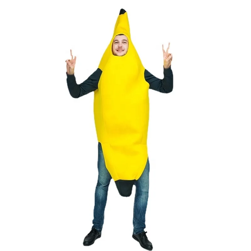 Appealing Banana Costume Adult Deluxe Set for Halloween Dress Up Party and Role play Cosplay