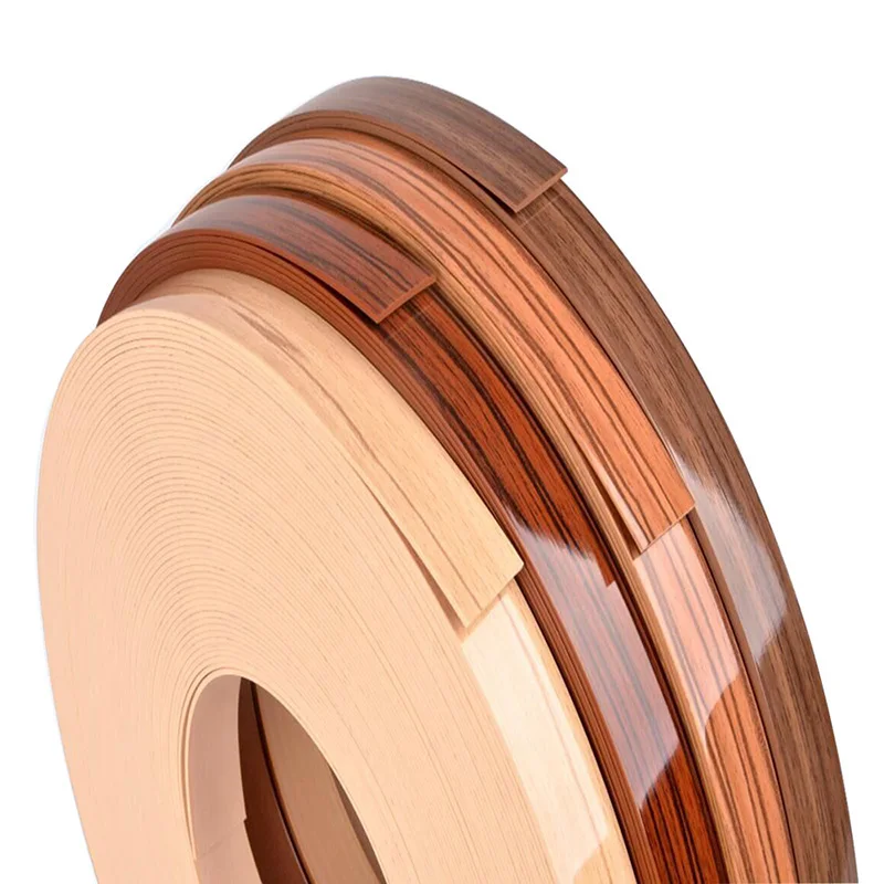2025 Hot Sale 0.6mm Glossy Wood Pvc Edgebanding with Top Selling for Furniture Cabinets Edge Tape