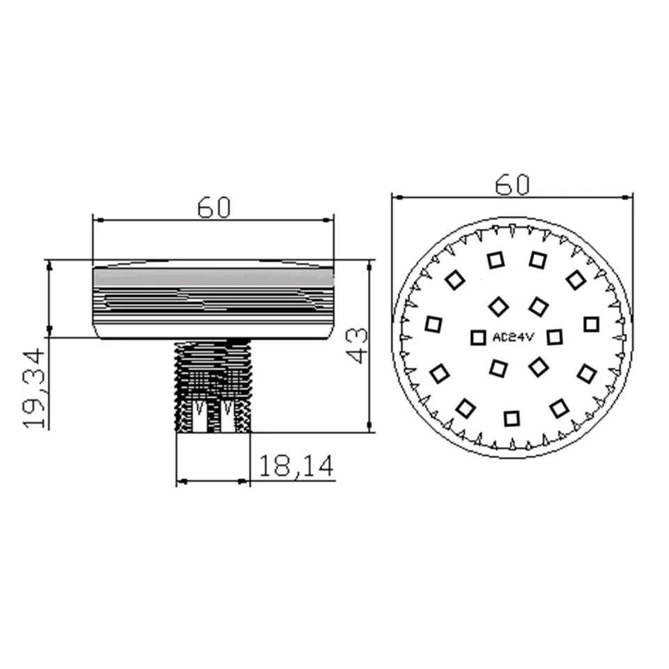 New Products Auto Program Turbo Cap RGB AC24V AC110V LED amusement Pixel 60mm LED Point Light