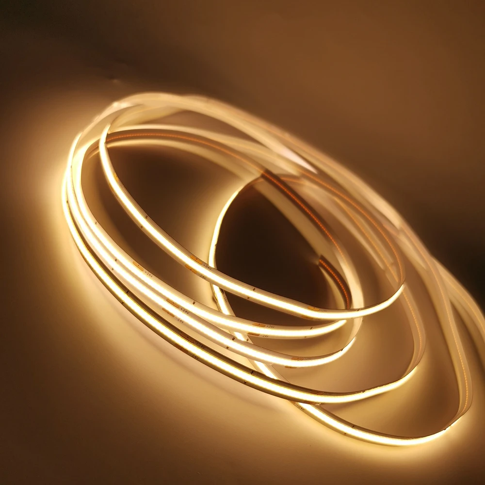 Super Bright New Technology Dotless COB LED Strip 320 Chips/m 12V Warm White Pure IP68