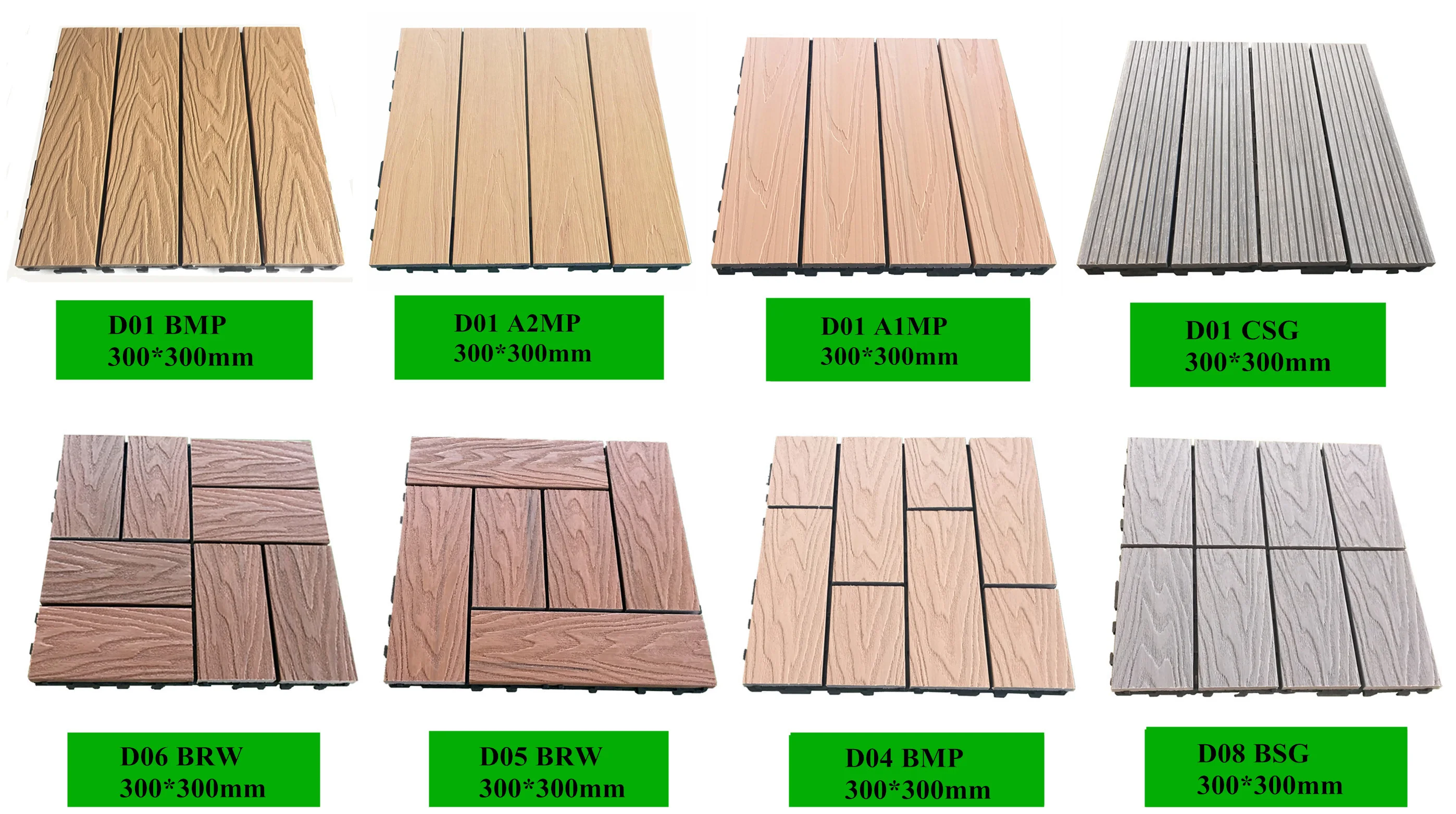 DIY Floor WPC Outdoor Patio Tiles Decking Wood Plastic Composite