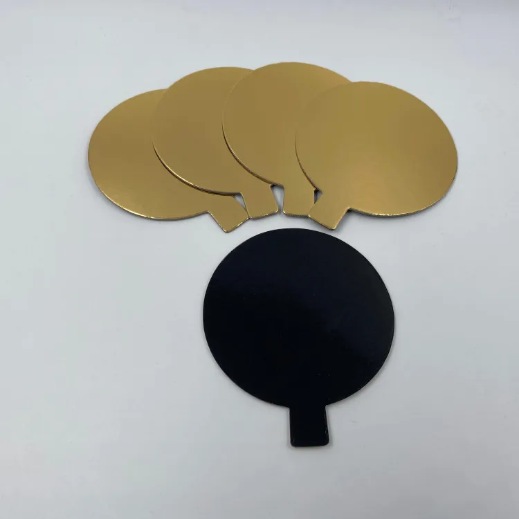 Custom Paper Black Golden Round Disc Cardboard for Cake