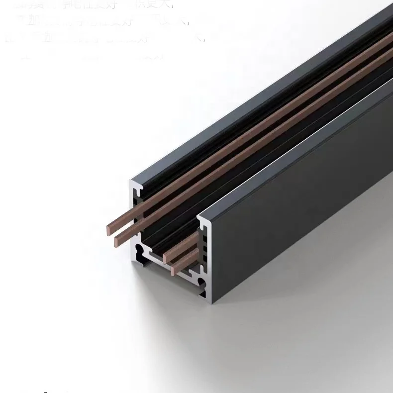 Aluminum Low Profile Thin 1M 2M 3M Surface Embedded Recessed Mounted black white 4wire DC48V Track Rail