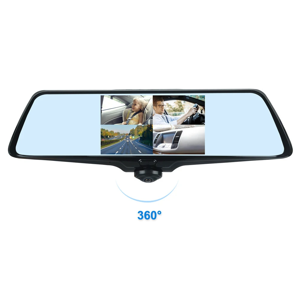 5 inch IPS touch screen car drive recorder 360 degree panoramic camera