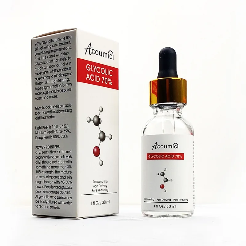 
 Professional Glycolic Acid Serum Glycolic Acid Cosmetic Grade Glycolic Peel Acid 70%  