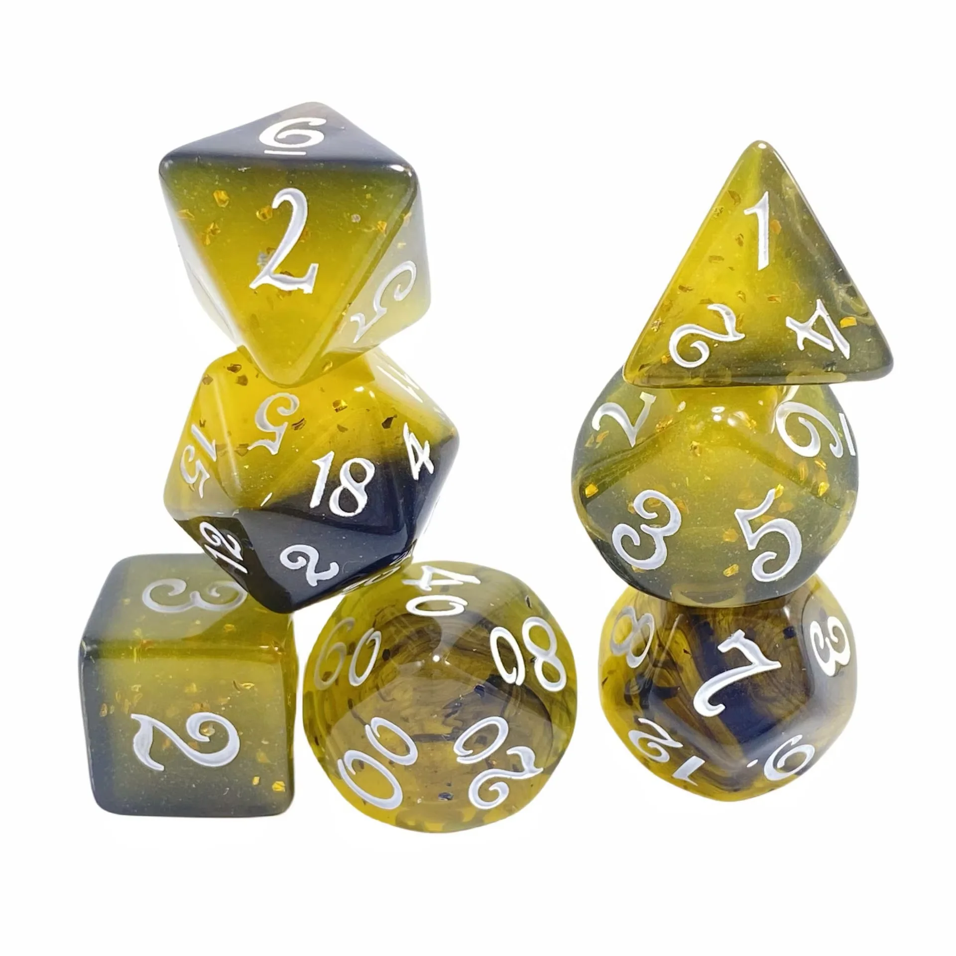 Two-Color Layered Dice Set Seven-Piece Set Of Acrylic Dnd Dice Polyhedral Custom Game Rpg Dnd Dice Set