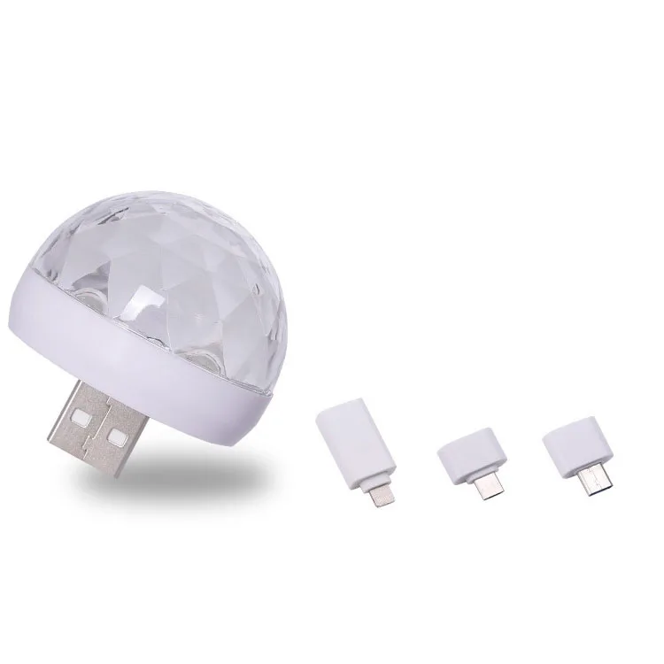 
Free customize Logo Led Small Magic Ball for led stage light Party Sound Control Mini effect USB ball dj lights disco 