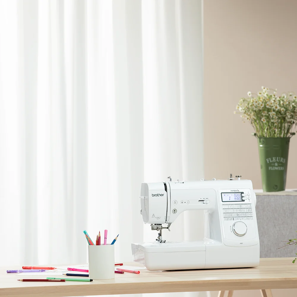 Brother A80 direct drive high speed lockstitch industrial sewing machine with side cutter and hemming