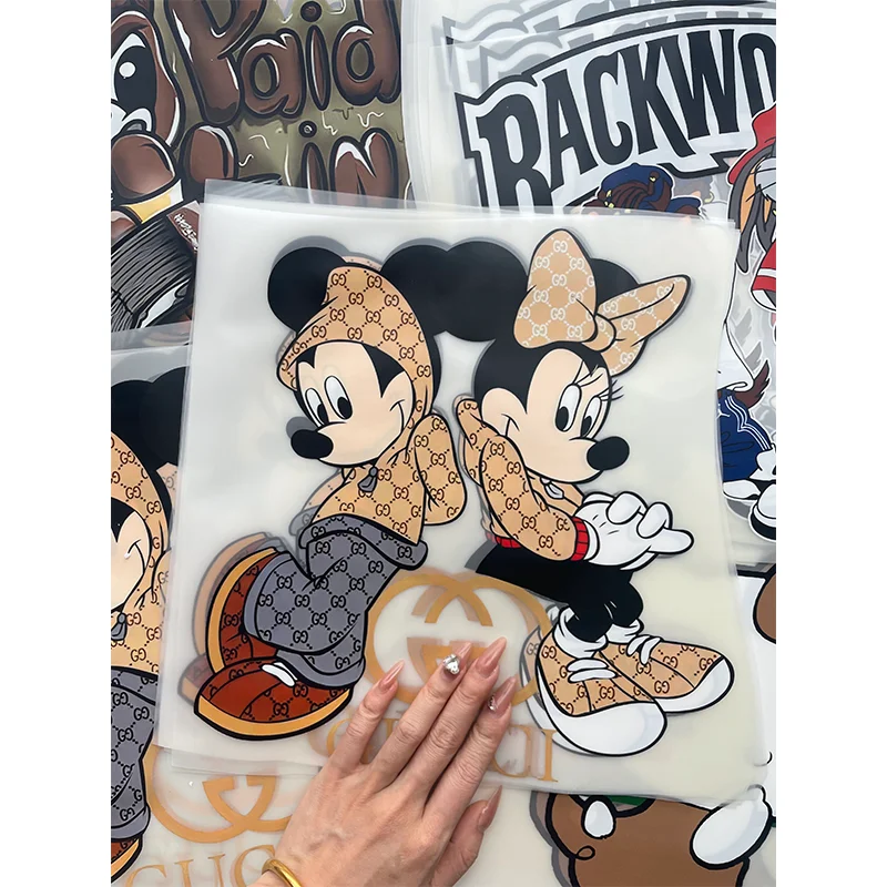 High quality heat transfer sticker transfer printing Brand design custom transfers dtf stickers for t shirts