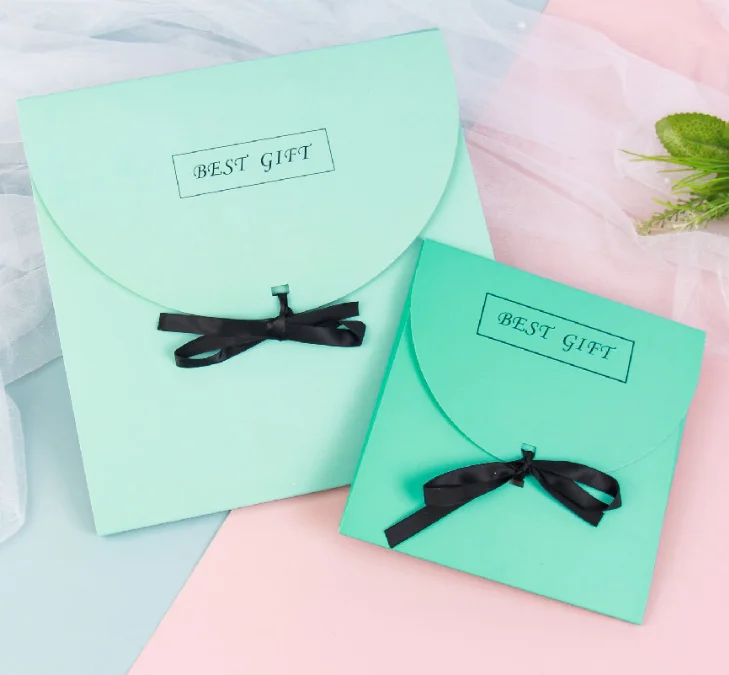 Custom Thank You Cards Wedding Invitation Cards Ribbon Greeting Cards with Envelopes