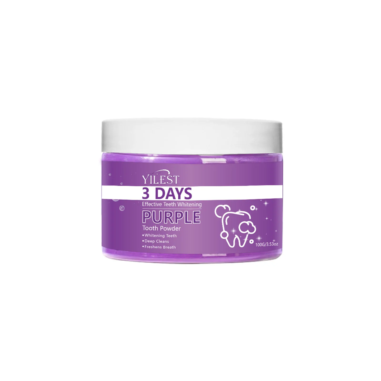 YILEST 3-days Effective Teeth Whitening Powder Purifying Tooth Powder for Clean Teeth Fresh Breath