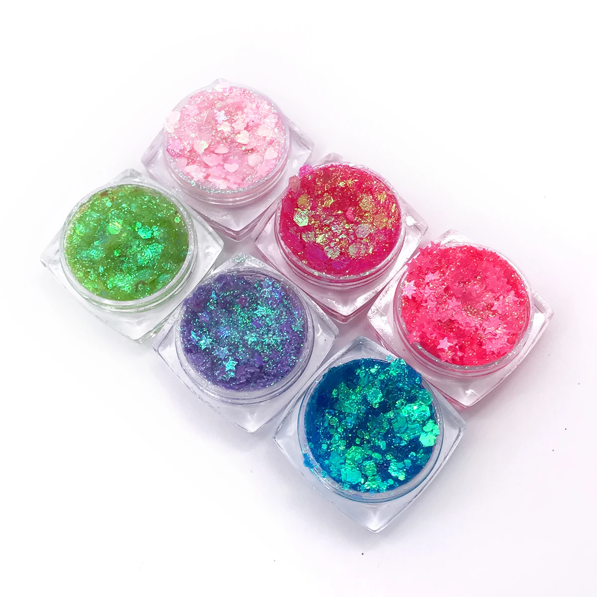 Body Face Glitter Gel 8 Colors Chunky Glitter for Nails Cosmetic Eyeshadow Loose Glow Glitter for Halloween Festival