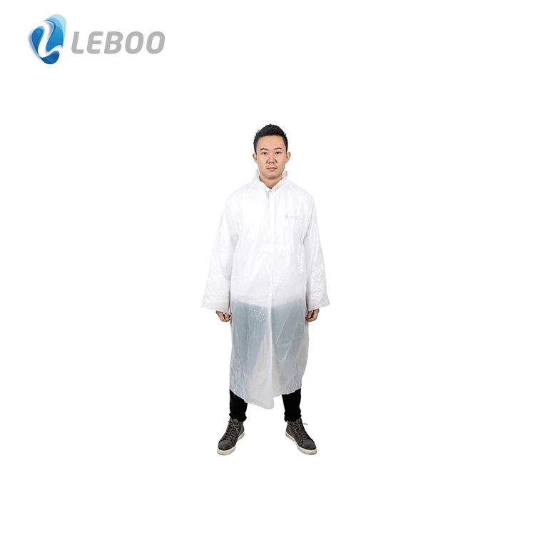 Leboo high quality CE ISO Health Protection Waterproof moisture proof Disposable PE Visit Coat breathability