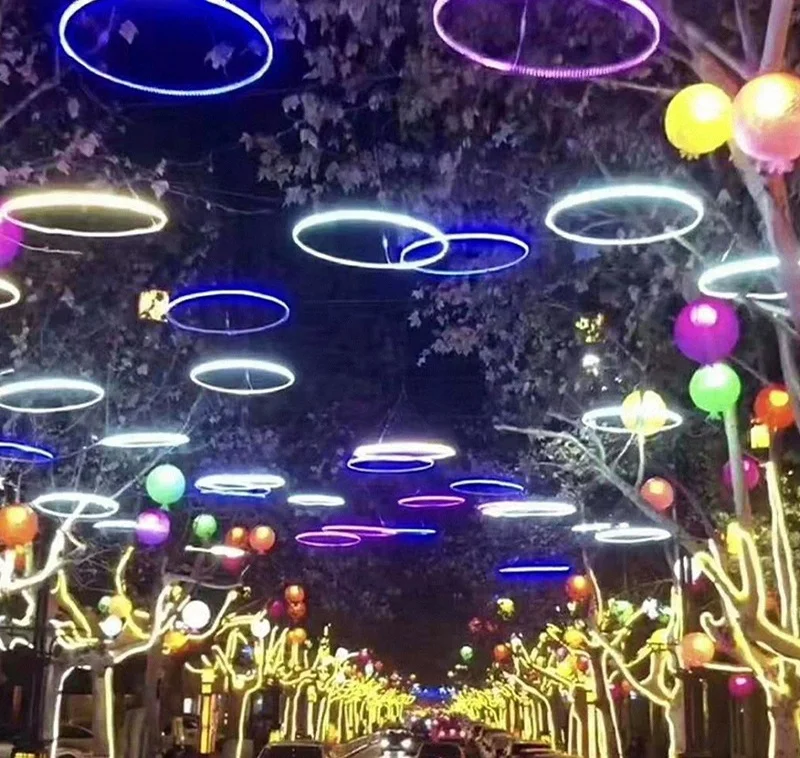 15W RGBW tree ring lights decorative circle outdoor IP65 waterproof garden hanging holiday lighting landscape lights