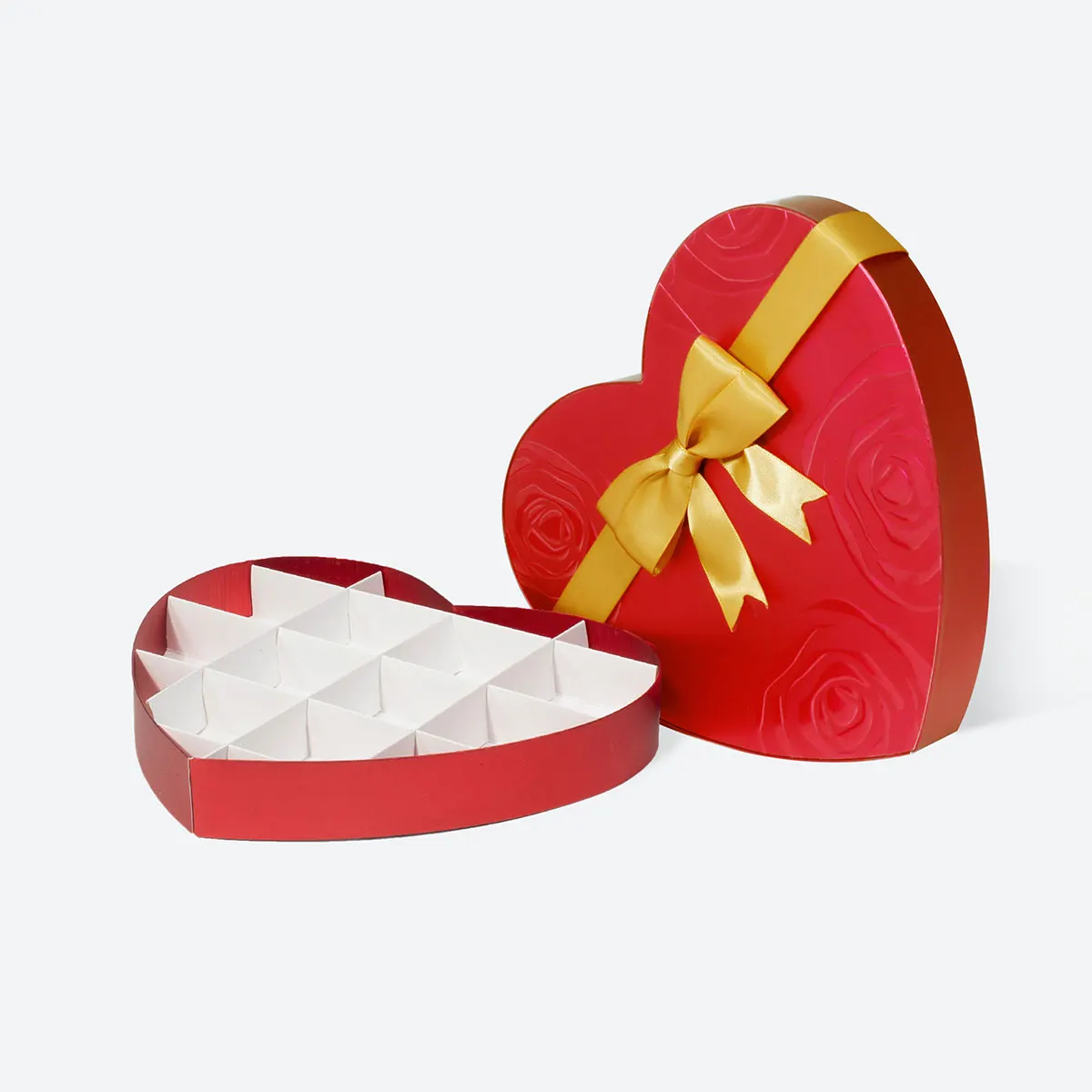 Wholesale Custom Red Heart Shaped Gift Chocolate Candy Packaging Box With Bow